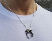 Product image thumbnail 5 for Dragon On A Crescent Moon Pendant | .925 Sterling Silver (Pendant Only, No Chain Included)