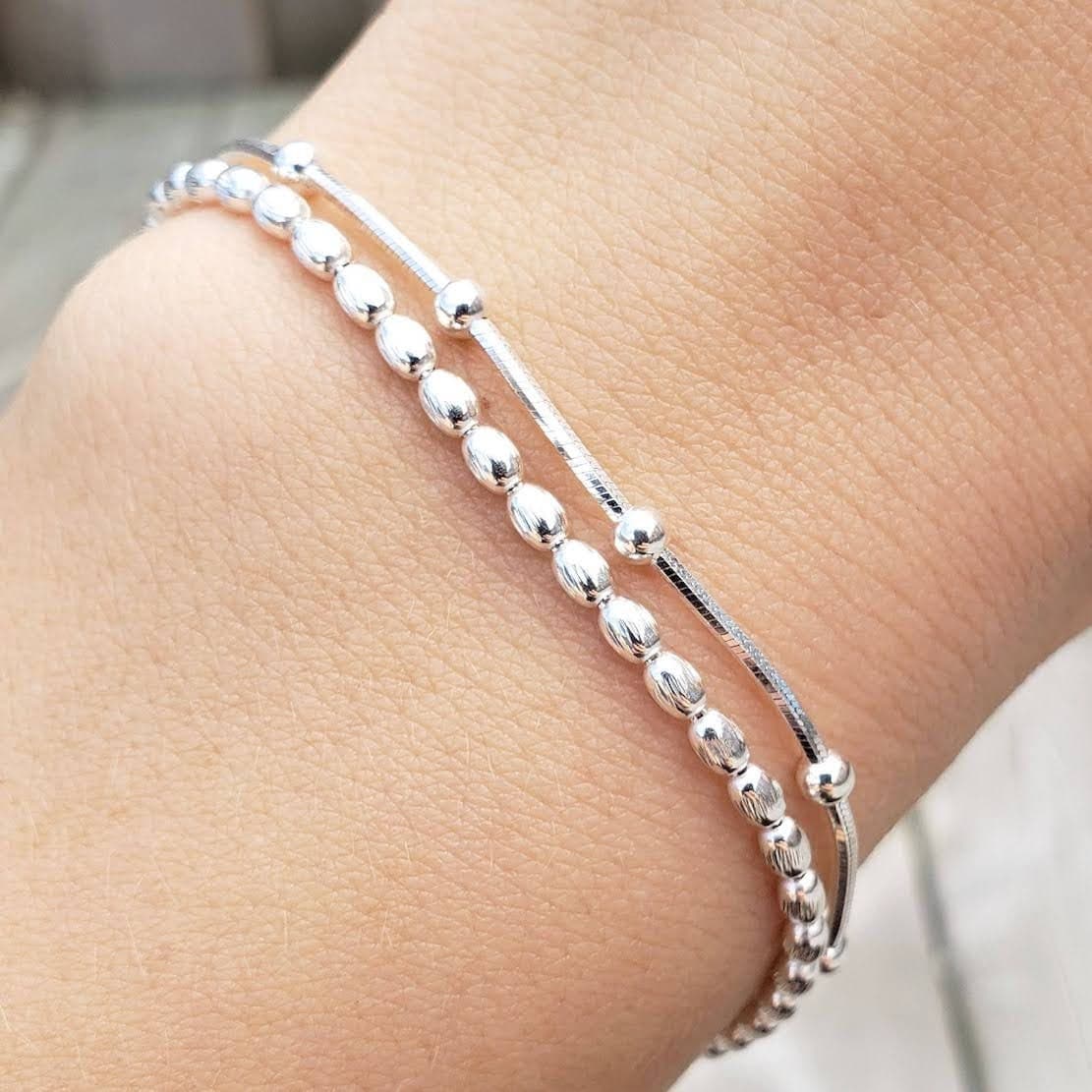 Secondary listing image for Fine Snake Ball Bracelet | .925 Sterling Silver (6.5", 7", 7.25" + 7.75" +8" lengths) Diamond Cut