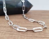 Product image thumbnail 1 for Paperclip Chain Necklace (Flat) | .925 Sterling Silver (16", 18", 20", + 22" lengths)