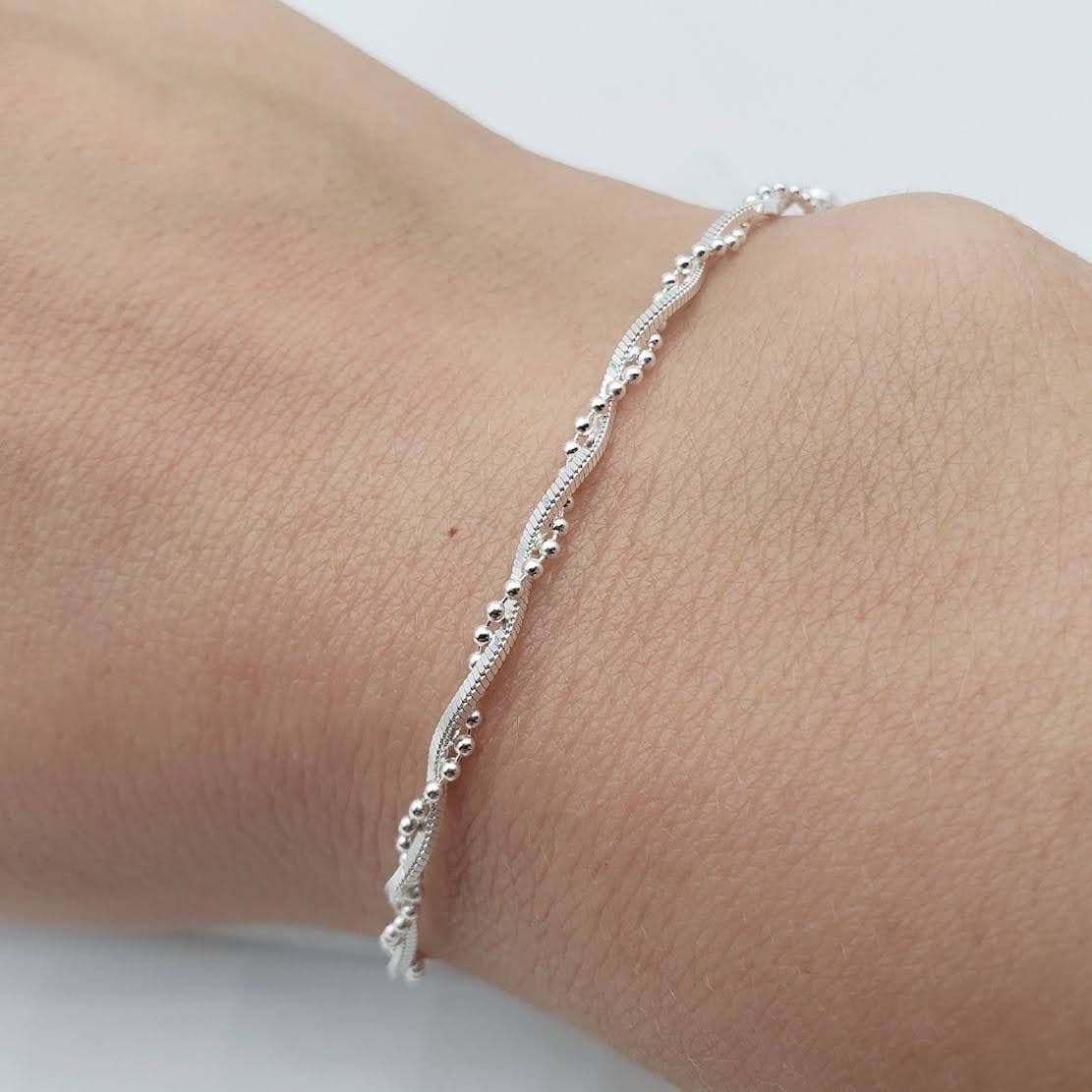 Secondary listing image for Twisted Chain Bracelet | .925 Sterling Silver (6.5", 7", 7.5", 8" lengths)