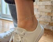 Product image thumbnail 9 for Fine Cube Anklet | .925 Sterling Silver (9.5" + 1" extension (adjustable) length)