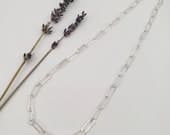 Product image thumbnail 5 for Patterned Paperclip Chain Necklace | .925 Sterling Silver (16", 18", 20" lengths)