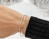 Product image thumbnail 5 for Paperclip Bracelet (Flat) | .925 Sterling Silver (6.5", 7", 7.5" + 8" lengths)