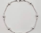 Product image thumbnail 3 for Spiga (Wheat) Ball Bracelet | .925 Sterling Silver (6.5", 7", + 7.5" lengths)