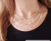 Product image thumbnail 9 for Paperclip Chain Necklace (Flat) | .925 Sterling Silver (16", 18", 20", + 22" lengths)