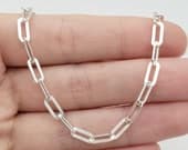 Product image thumbnail 5 for Paperclip Anklet (Flat) | .925 Sterling Silver (10.5" length)