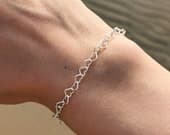 Product image thumbnail 1 for Hearts Chain Bracelet | .925 Sterling Silver (6.5", 7",+  7.5" lengths)