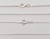 Product image thumbnail 2 for Box Chain Necklace | .925 Sterling Silver (16", 18", 20", 22", 24", 30", 36" lengths)