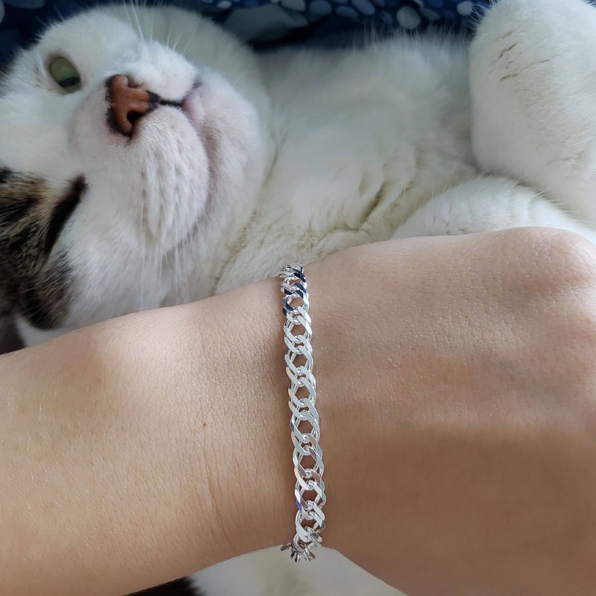 Secondary listing image for Rombo Bracelet .925 Sterling Silver (5.8 mm) AKA Double Curb (7", 7.5" + 8" lengths)