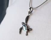 Product image thumbnail 1 for Turtle Pendant | Blue Topaz + .925 Sterling Silver (Pendant Only - No Chain Included)