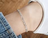 Product image thumbnail 7 for 5.8mm Figaro Anklet | .925 Sterling Silver (9.5"+ 1" extension (adjustable) length)