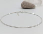 Product image thumbnail 2 for Square Snake Chain Anklet |  .925 Sterling Silver 9.5"+ 1" extension (adjustable) length