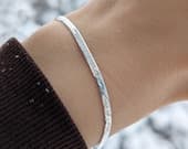 Product image thumbnail 1 for 3mm Herringbone Chain Bracelet | .925 Sterling Silver (7", 7.5" + 8" lengths)