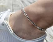 Product image thumbnail 9 for 4.8mm Figaro Anklet | .925 Sterling Silver (9.25"+ 1" extension (adjustable) length)