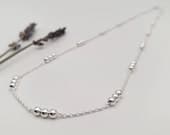 Product image thumbnail 4 for Three Ball Chain Necklace | .925 Sterling Silver (16", 18", 24" + 30" lengths)