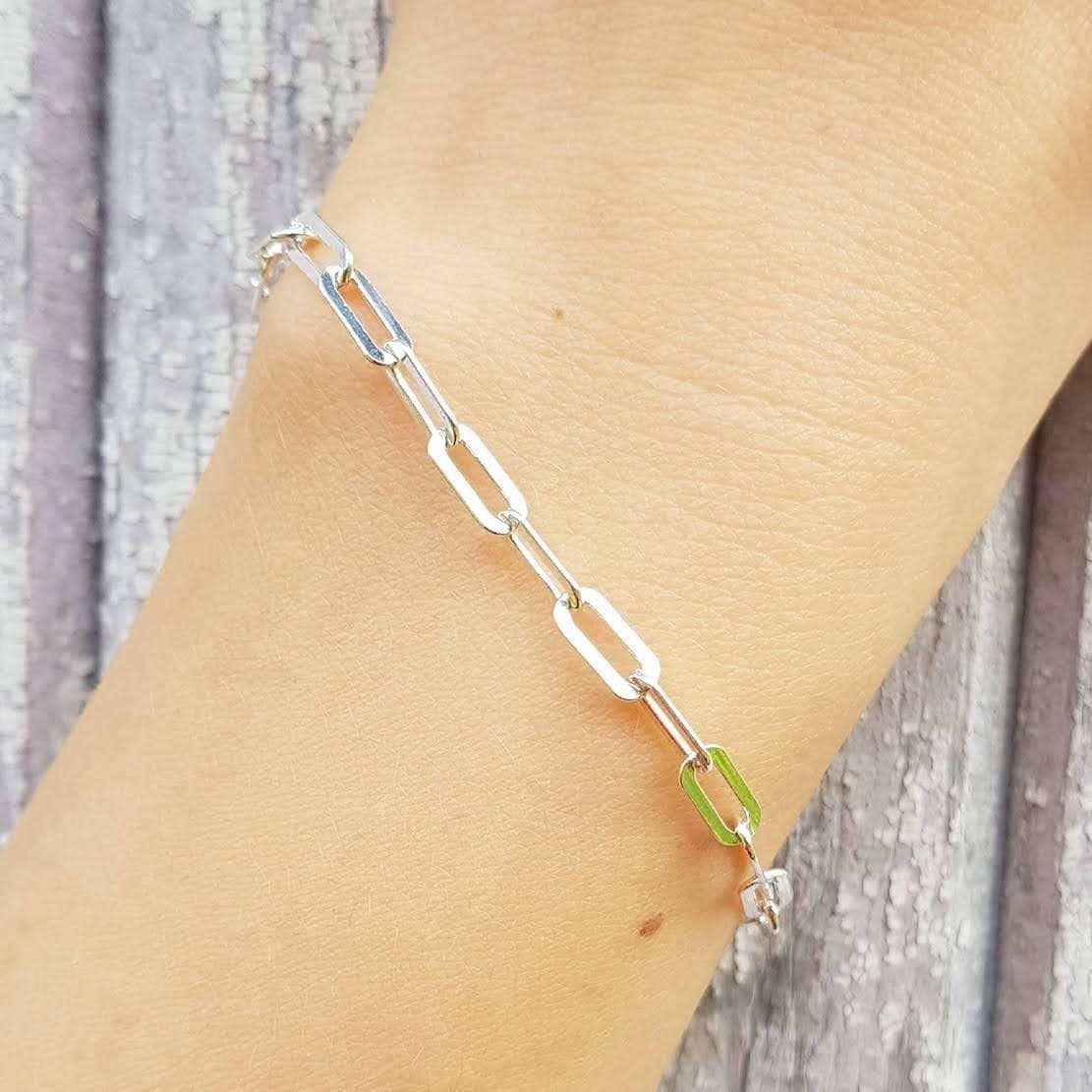Secondary listing image for Paperclip Bracelet (Flat) | .925 Sterling Silver (6.5", 7", 7.5" + 8" lengths)