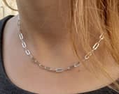 Product image thumbnail 2 for Paperclip Chain Necklace (Flat) | .925 Sterling Silver (16", 18", 20", + 22" lengths)