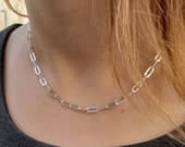 Product image thumbnail 2 for Paperclip Chain Necklace (Flat) | .925 Sterling Silver (16", 18", 20", + 22" lengths)