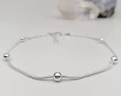 Product image thumbnail 3 for Snake Ball Anklet | .925 Sterling Silver (9" + 1" extension (adjustable) length)