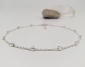 Product image thumbnail 2 for Fine Cube Anklet | .925 Sterling Silver (9.5" + 1" extension (adjustable) length)