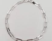 Product image thumbnail 2 for Paperclip Bracelet (Flat) | .925 Sterling Silver (6.5", 7", 7.5" + 8" lengths)