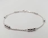 Product image thumbnail 2 for Three Ball Bracelet | .925 Sterling Silver (6.5", 6.75", 7", 7.5" +7.75" lengths)