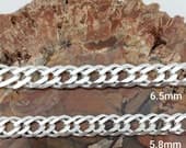 Product image thumbnail 6 for Rombo Bracelet .925 Sterling Silver (5.8 mm) AKA Double Curb (7", 7.5" + 8" lengths)