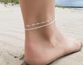 Product image thumbnail 7 for Fine Ball Anklet | .925 Sterling Silver (9.5" + 1" extension (adjustable) length)