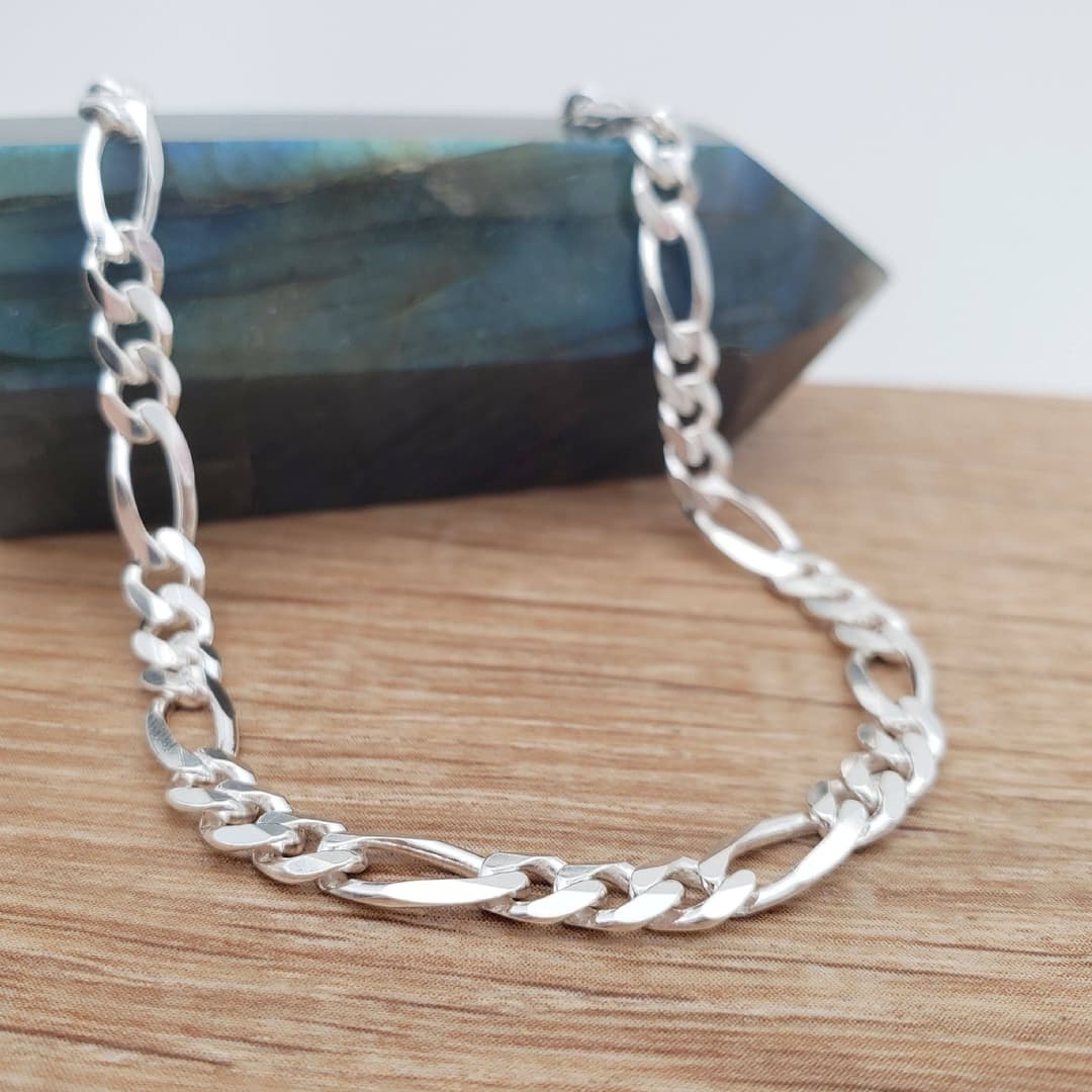 Product gallery image 1 for 4.8mm Figaro Chain Necklace | .925 Sterling Silver (18", 20", 22", + 24" lengths)