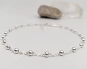 Product image thumbnail 2 for Fine Ball Anklet | .925 Sterling Silver (9.5" + 1" extension (adjustable) length)