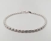 Product image thumbnail 3 for Beaded Oval Ball Bracelet | .925 Sterling Silver (6.5", 7" + 7.5" lengths)