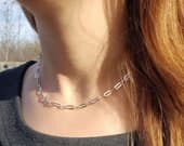 Product image thumbnail 5 for Paperclip Chain Necklace (Flat) | .925 Sterling Silver (16", 18", 20", + 22" lengths)