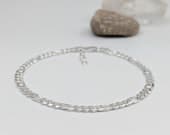 Product image thumbnail 3 for 4.8mm Figaro Anklet | .925 Sterling Silver (9.25"+ 1" extension (adjustable) length)