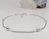 Product image thumbnail 4 for Snake Ball Anklet | .925 Sterling Silver (9" + 1" extension (adjustable) length)