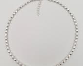 Product image thumbnail 3 for Beaded Oval Anklet | .925 Sterling Silver 9.25"+ 1" extension (adjustable) length