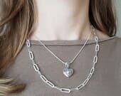Product image thumbnail 3 for Patterned Paperclip Chain Necklace | .925 Sterling Silver (16", 18", 20" lengths)