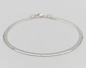 Product image thumbnail 2 for 3mm Herringbone Chain Bracelet | .925 Sterling Silver (7", 7.5" + 8" lengths)