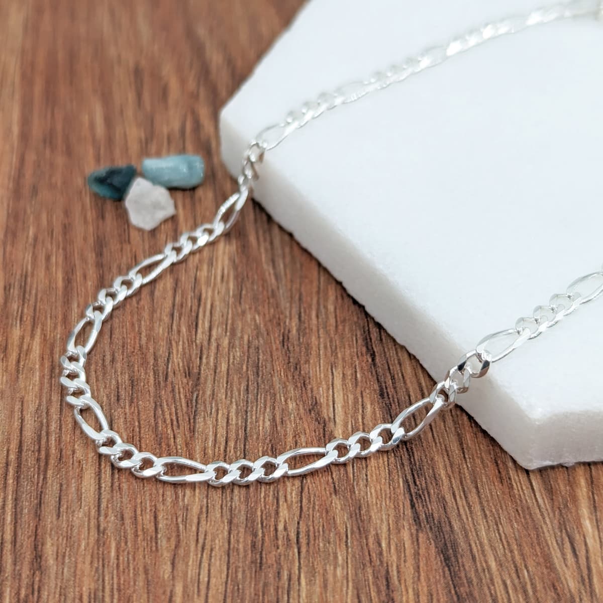 Main listing image for 3mm Figaro Anklet | .925 Sterling Silver (9.5"+ 1" extension (adjustable) length)