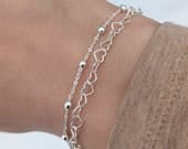 Product image thumbnail 8 for Hearts Chain Bracelet | .925 Sterling Silver (6.5", 7",+  7.5" lengths)