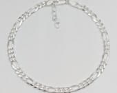 Product image thumbnail 4 for 4.8mm Figaro Anklet | .925 Sterling Silver (9.25"+ 1" extension (adjustable) length)
