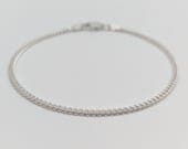 Product image thumbnail 2 for 2.2mm Curb Chain Bracelet | .925 Sterling Silver (6.5" + 7" lengths)