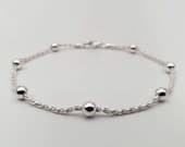 Product image thumbnail 2 for Spiga (Wheat) Ball Bracelet | .925 Sterling Silver (6.5", 7", + 7.5" lengths)