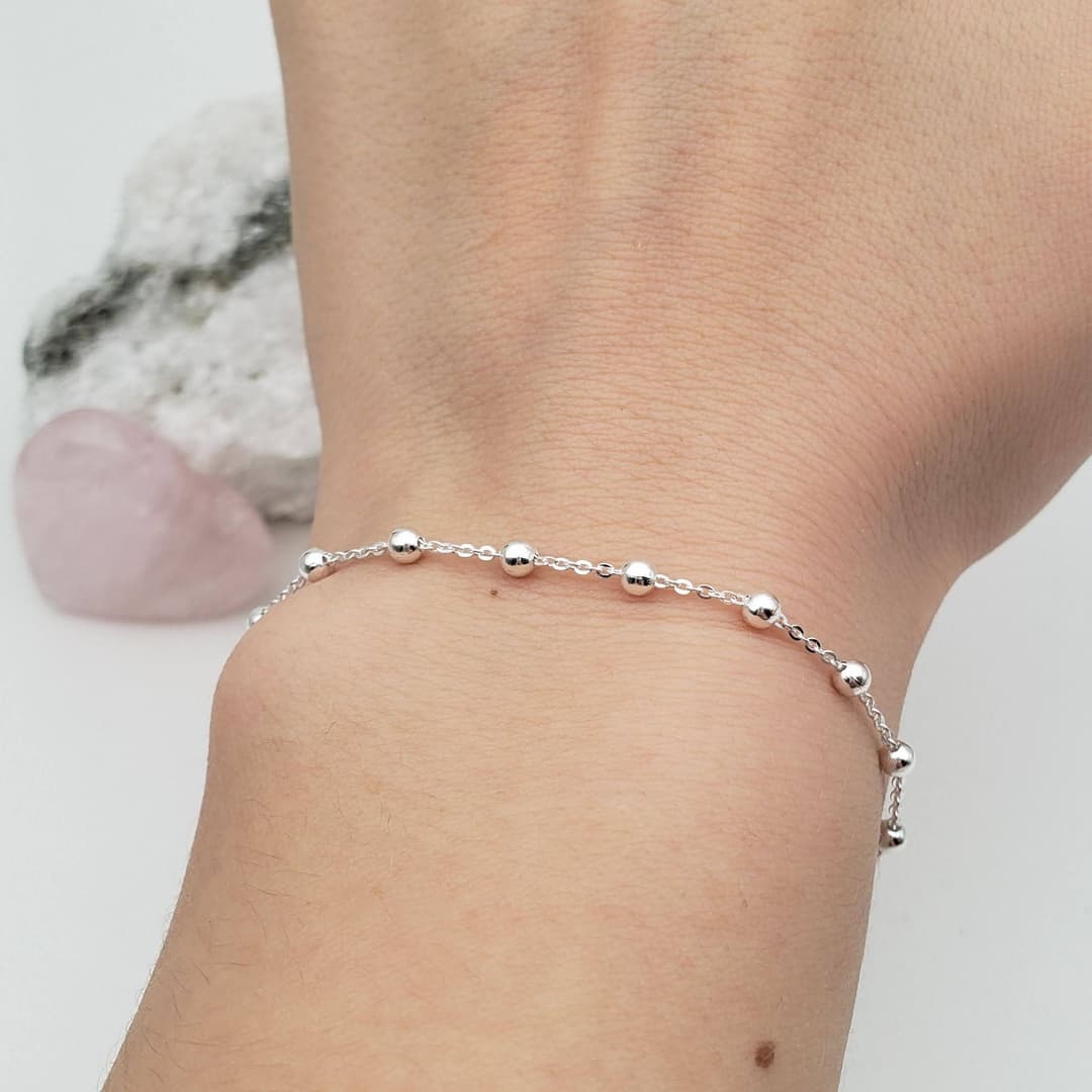 Product gallery image 1 for Fine Ball Bracelet | .925 Sterling Silver (6", 6.5", 7", +7.5" lengths)