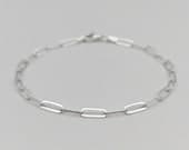 Product image thumbnail 3 for 8mm Paperclip Bracelet (Flat) | .925 Sterling Silver (7" +  7.5" lengths)