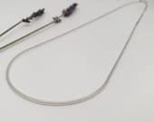Product image thumbnail 4 for 1.2mm Square Snake Chain Necklace | .925 Sterling Silver (16", 18", 20", 22", 24" lengths)