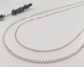 Product image thumbnail 2 for Box Chain Necklace | .925 Sterling Silver (16", 18", 20", 22", 24", 30", 36" lengths)