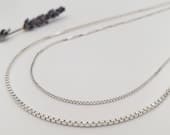 Product image thumbnail 3 for Box Chain Necklace | .925 Sterling Silver (16", 18", 20", 22", 24", 30", 36" lengths)