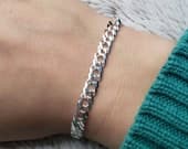 Product image thumbnail 4 for Rombo Bracelet .925 Sterling Silver (5.8 mm) AKA Double Curb (7", 7.5" + 8" lengths)