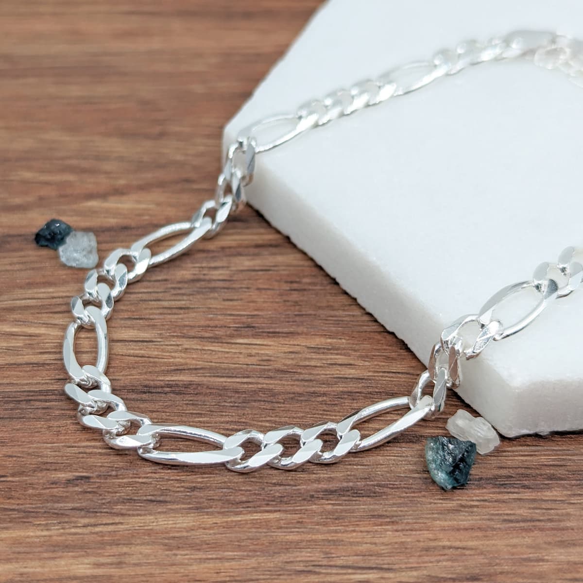 Main listing image for 5.8mm Figaro Anklet | .925 Sterling Silver (9.5"+ 1" extension (adjustable) length)