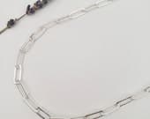 Product image thumbnail 4 for Patterned Paperclip Chain Necklace | .925 Sterling Silver (16", 18", 20" lengths)